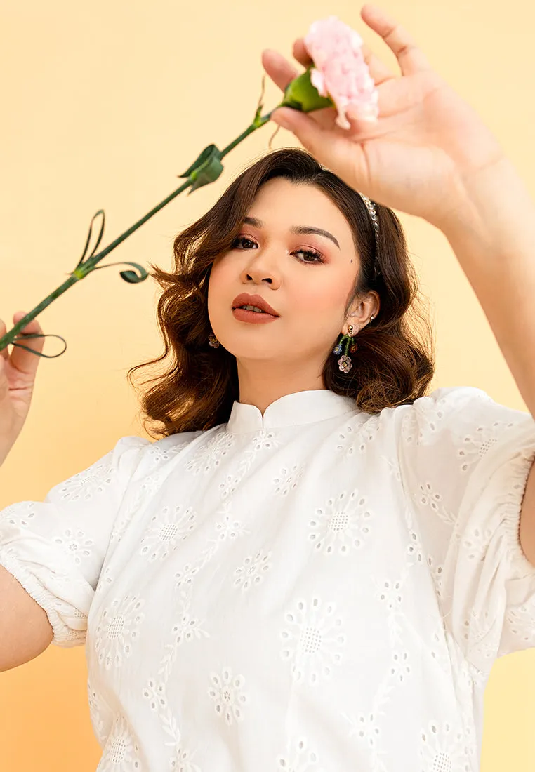 Whisper Eyelet Cheongsam Dress
