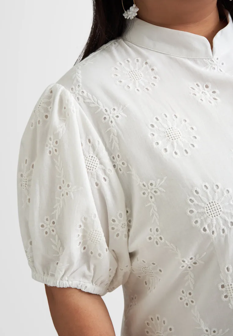Whisper Eyelet Cheongsam Dress