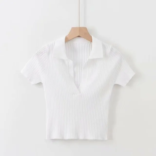 Women Short Sleeve Buttonless Short sleeve Polo Shirts