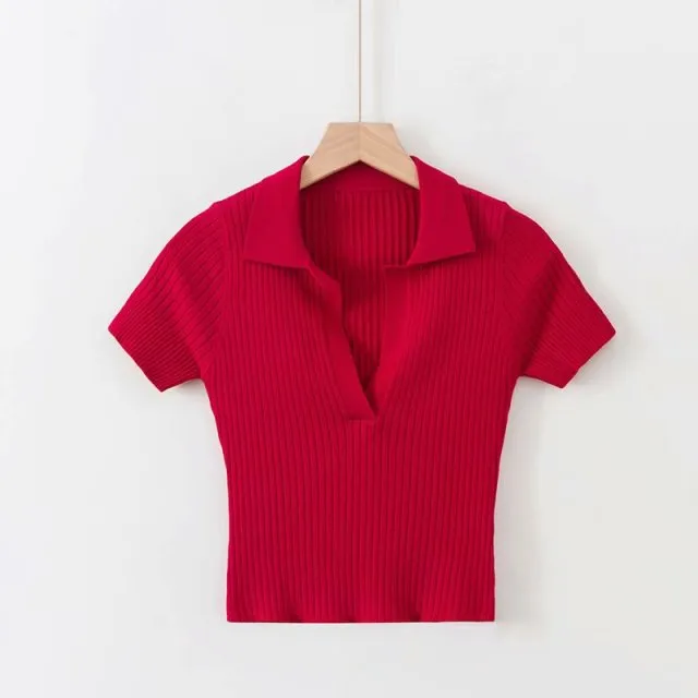 Women Short Sleeve Buttonless Short sleeve Polo Shirts