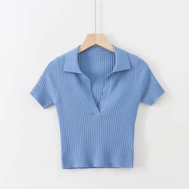 Women Short Sleeve Buttonless Short sleeve Polo Shirts