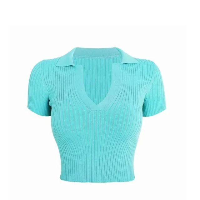 Women Short Sleeve Buttonless Short sleeve Polo Shirts