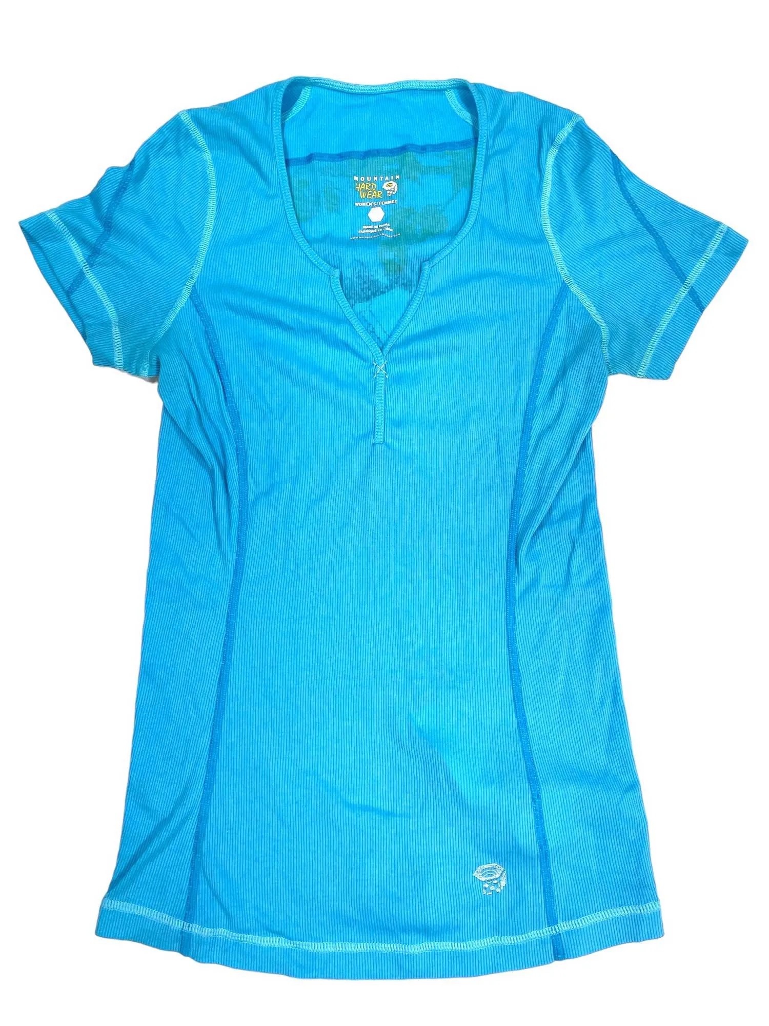 Womens Ribbed Short Sleeve Shirt