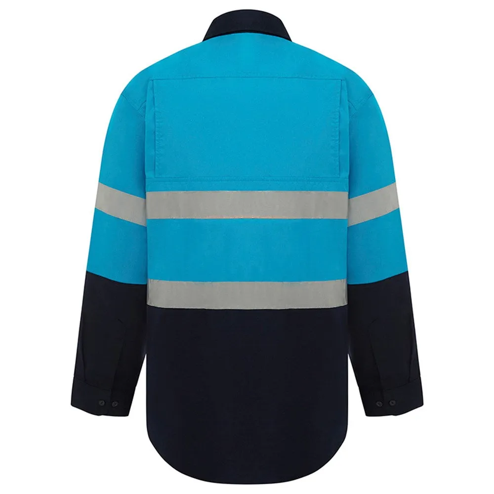 Workit Hi-Vis Lightweight Long Sleeved Taped Shirt (Sky/Navy) 2013