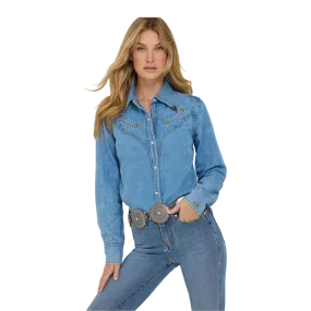 Wrangler Women's Lainey Wilson Mid Wash Denim Shirt