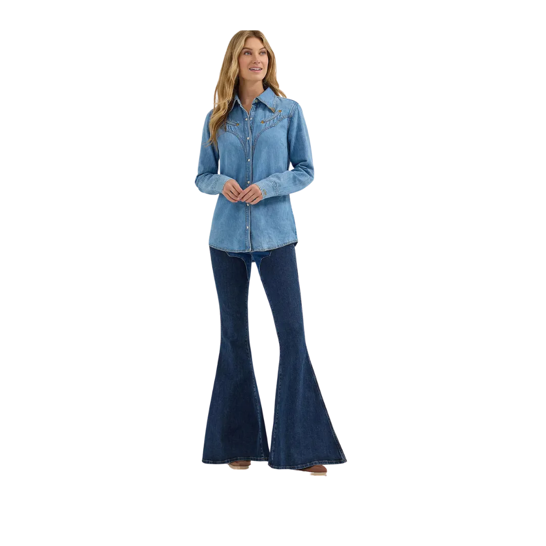 Wrangler Women's Lainey Wilson Mid Wash Denim Shirt