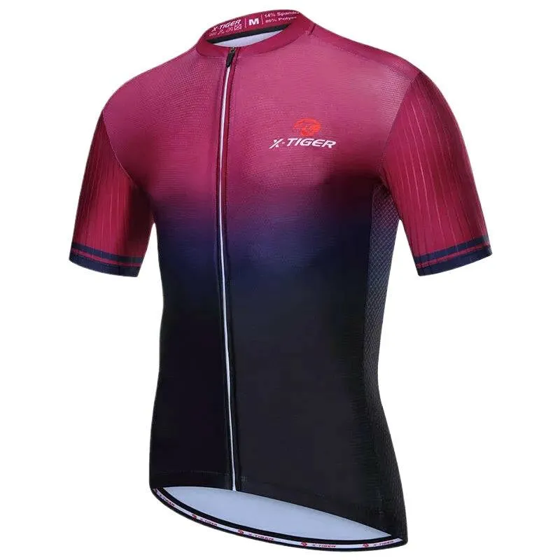 X-TIGER Cycling Jerseys Summer MTB Anti-UV Men Bicycle Jersey Road Racing Riding Short Sleeves Breathable Quick-dry Bike Shirts