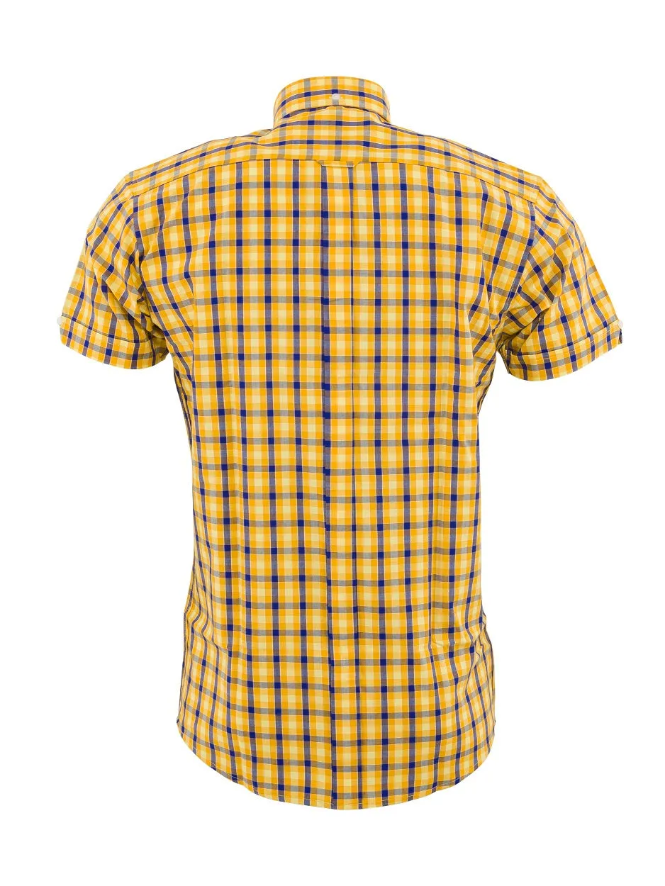 Yellow & Blue Check Shirt- CK-56 - UP TO 5XL
